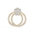 Yellow Gold 5Ct Floral Halo Pear Lab Grown Diamond Zerith Pendant