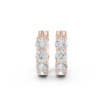 Gold 4Ct Eternity Floral Round Lab Grown Diamond Pylar Earring