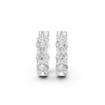 Gold 4Ct Eternity Floral Round Lab Grown Diamond Pylar Earring