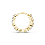 Gold 4Ct Eternity Floral Round Lab Grown Diamond Pylar Earring