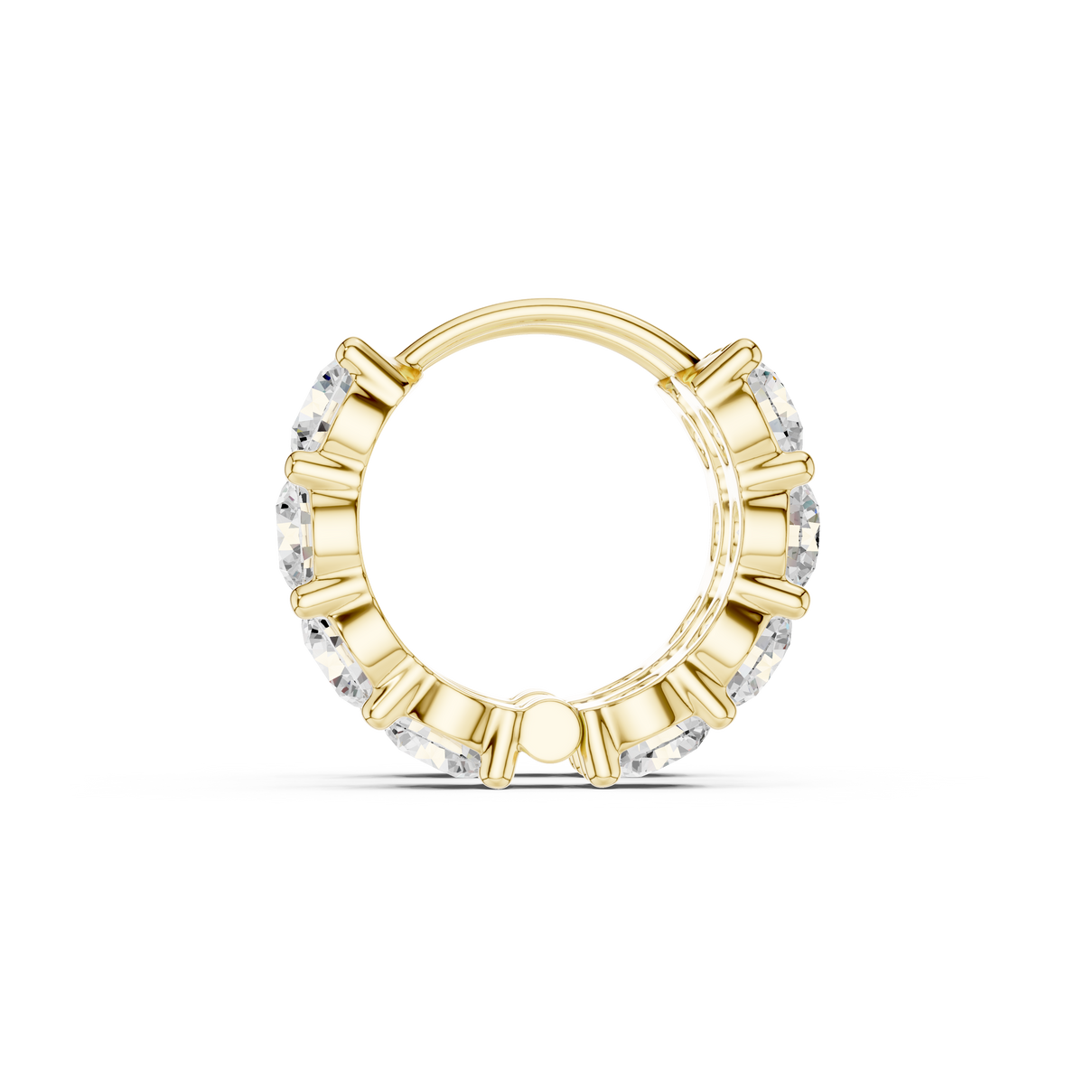 Gold 4Ct Eternity Floral Round Lab Grown Diamond Pylar Earring