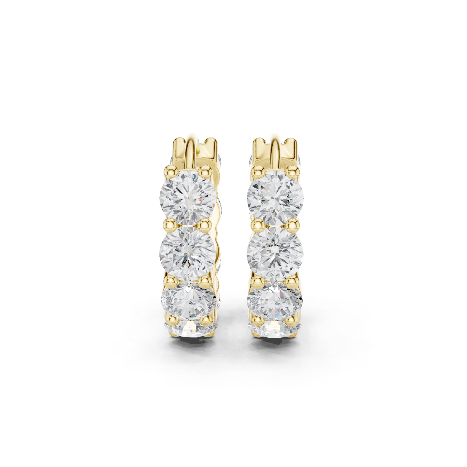 yellow gold drops lab grown earrings with carrying a clean diamond structure