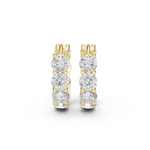Gold 4Ct Eternity Floral Round Lab Grown Diamond Pylar Earring