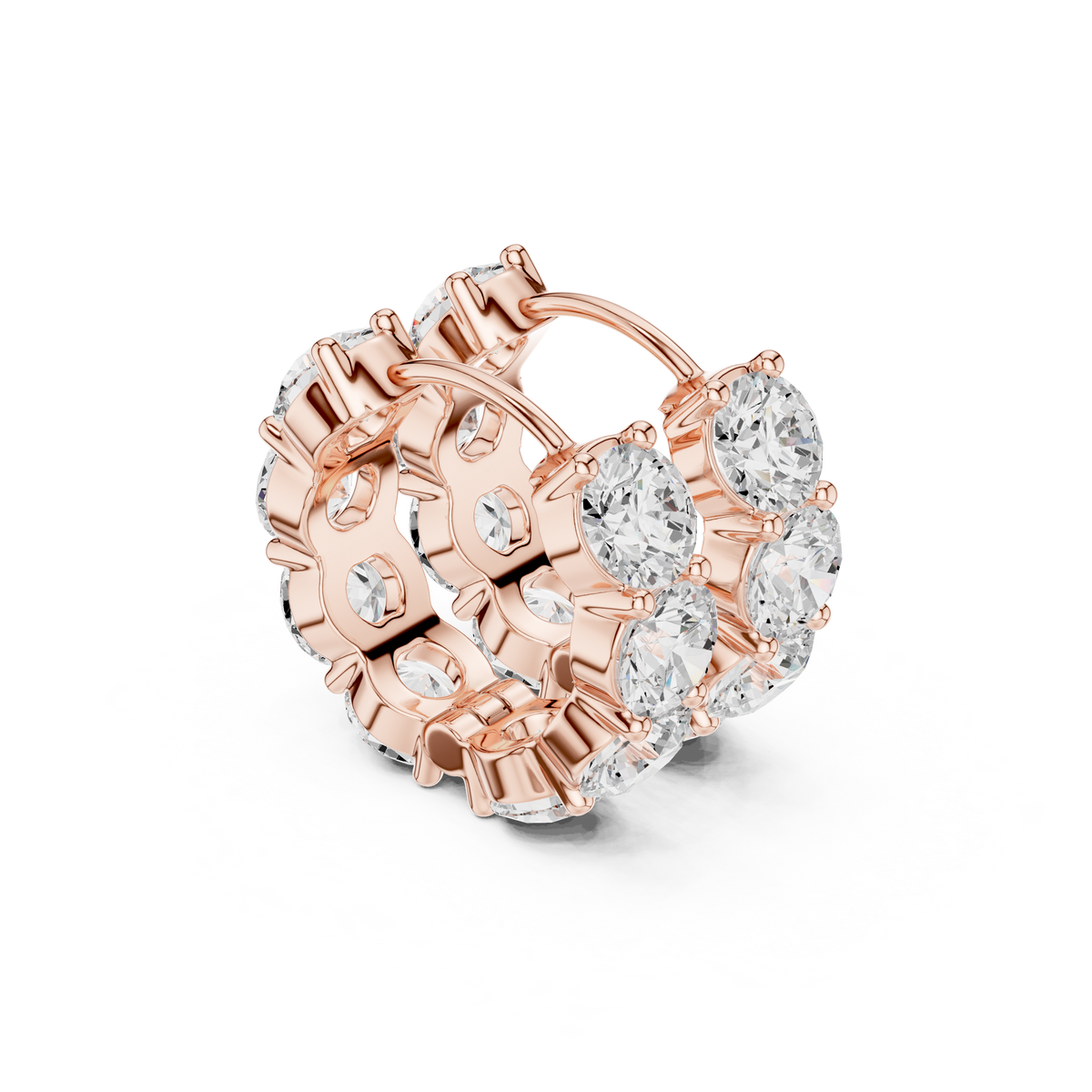 Gold 6Ct Eternity Cluster Round Lab Grown Diamond Lumi Earring