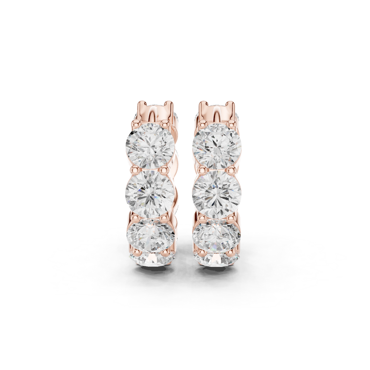 Gold 6Ct Eternity Cluster Round Lab Grown Diamond Lumi Earring