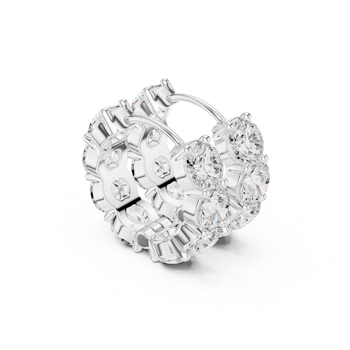Gold 6Ct Eternity Cluster Round Lab Grown Diamond Lumi Earring