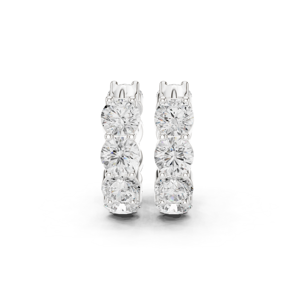 Gold 6Ct Eternity Cluster Round Lab Grown Diamond Lumi Earring