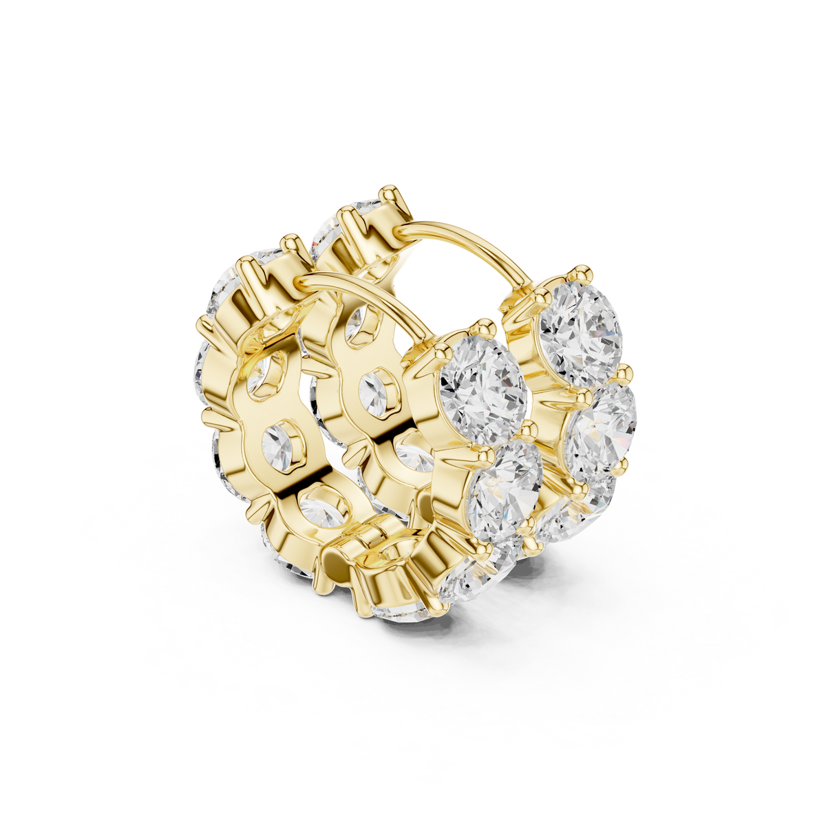 Gold 6Ct Eternity Cluster Round Lab Grown Diamond Lumi Earring