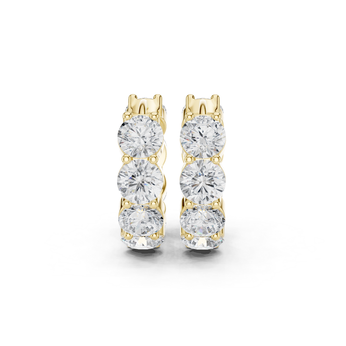 Gold 6Ct Eternity Cluster Round Lab Grown Diamond Lumi Earring