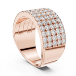 Gold 2Ct Round Pave Wideband Lab Grown Diamond Laszlo Ring