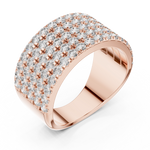 Gold 2Ct Round Pave Wideband Lab Grown Diamond Laszlo Ring