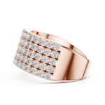 Gold 2Ct Round Pave Wideband Lab Grown Diamond Laszlo Ring