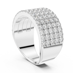 Gold 2Ct Round Pave Wideband Lab Grown Diamond Laszlo Ring