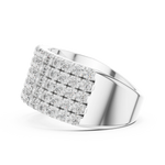 Gold 2Ct Round Pave Wideband Lab Grown Diamond Laszlo Ring