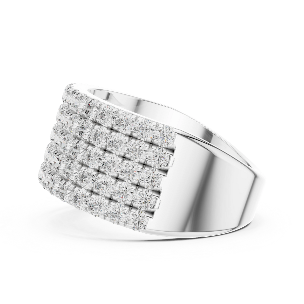 Gold 2Ct Round Pave Wideband Lab Grown Diamond Laszlo Ring