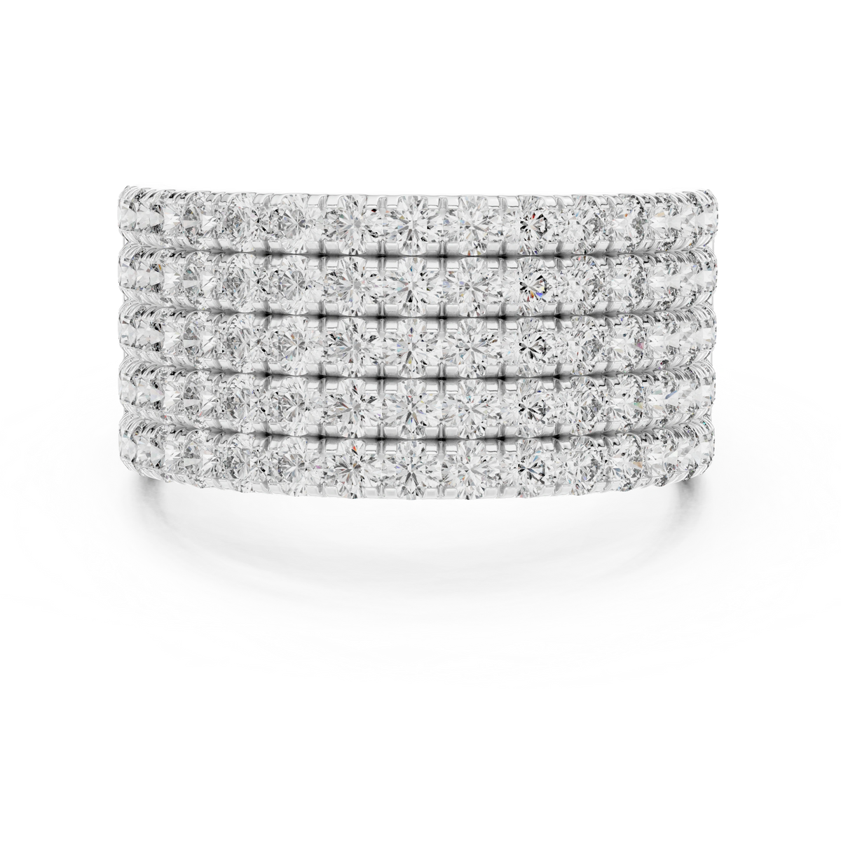Gold 2Ct Round Pave Wideband Lab Grown Diamond Laszlo Ring