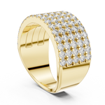 Gold 2Ct Round Pave Wideband Lab Grown Diamond Laszlo Ring
