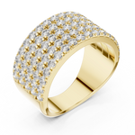 Gold 2Ct Round Pave Wideband Lab Grown Diamond Laszlo Ring
