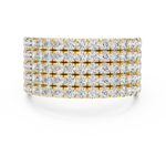 Gold 2Ct Round Pave Wideband Lab Grown Diamond Laszlo Ring