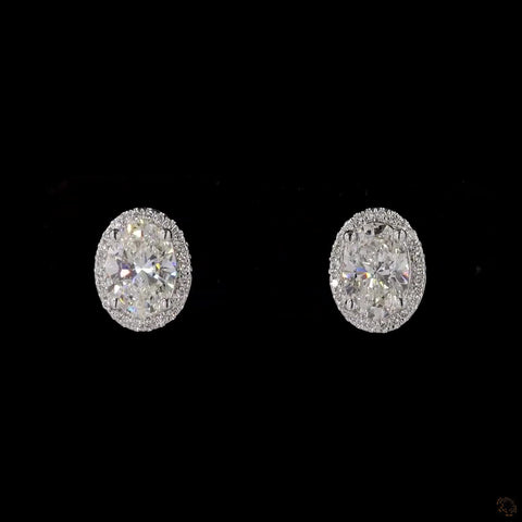 Celestial Ovals: Diamond Stud Earrings