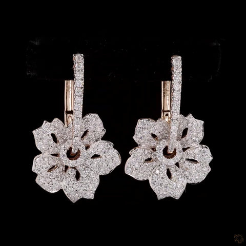 Blossoming Beauty: Sakura Flower Diamond Earrings