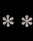 Floral Radiance: Diamond Petal Elegance Earrings