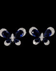 Sapphire Sky Flutter: Butterfly Diamond Earrings