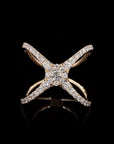 Radiant Embrace Criss Cross Diamond Ring