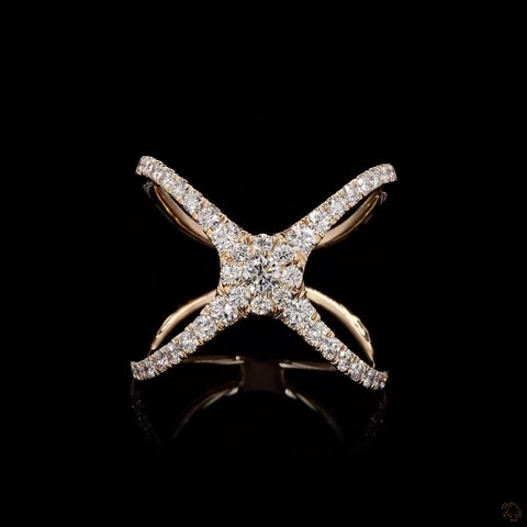 Radiant Embrace Criss Cross Diamond Ring