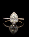 Pristine Pear Dreams: Diamond Adorned Ring