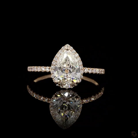 Pristine Pear Dreams: Diamond Adorned Ring