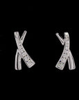 Kiss of Elegance: 'X' Diamond Earrings