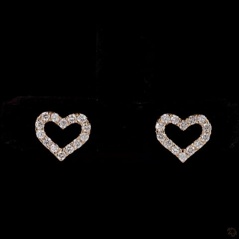 Sweetheart Sparkle: Diamond Heart Stud Earrings