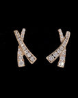 Dazzling Embrace: 'X' Diamond Earrings