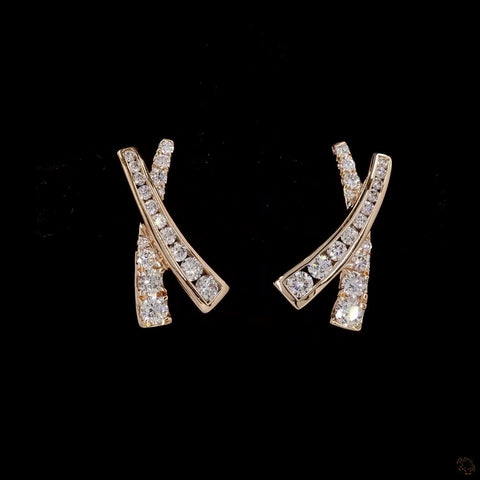 Dazzling Embrace: 'X' Diamond Earrings