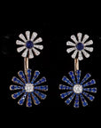 Harmony Blooms: Two-Tone Sunflower Diamond Earrings