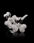 Dual Bloom Trinary Charm: Diamond Flower Ring