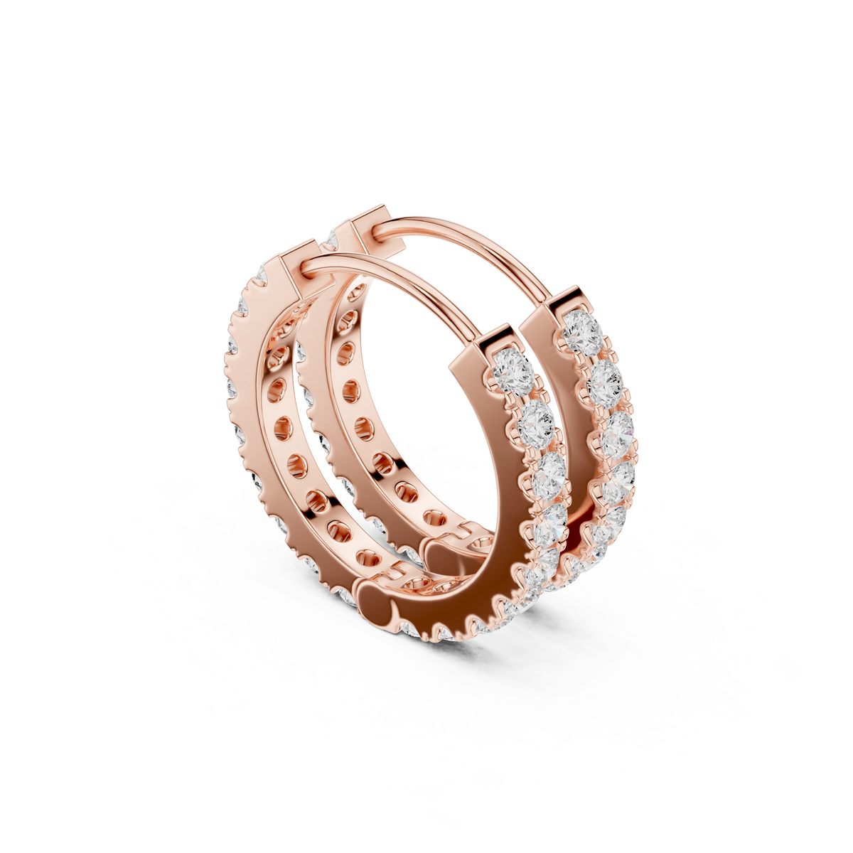 Gold Eternity Pave Round Lab Grown Diamond Nyrix Earring