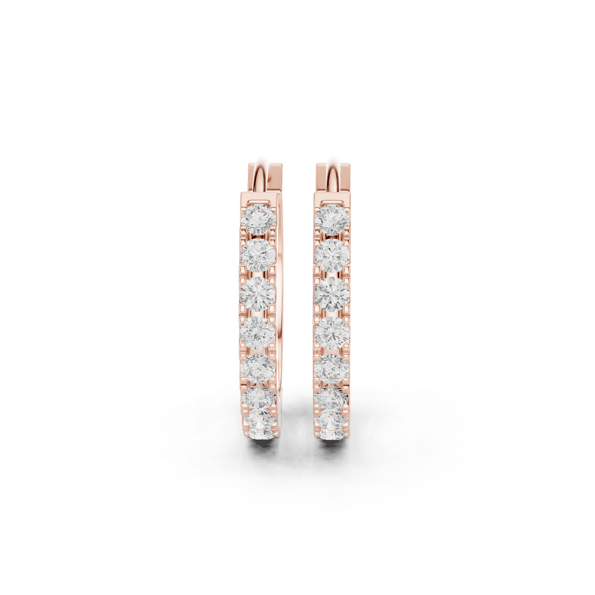 Gold Eternity Pave Round Lab Grown Diamond Nyrix Earring