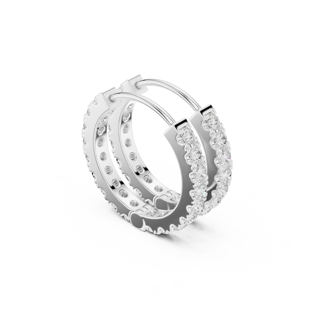 Gold Eternity Pave Round Lab Grown Diamond Nyrix Earring