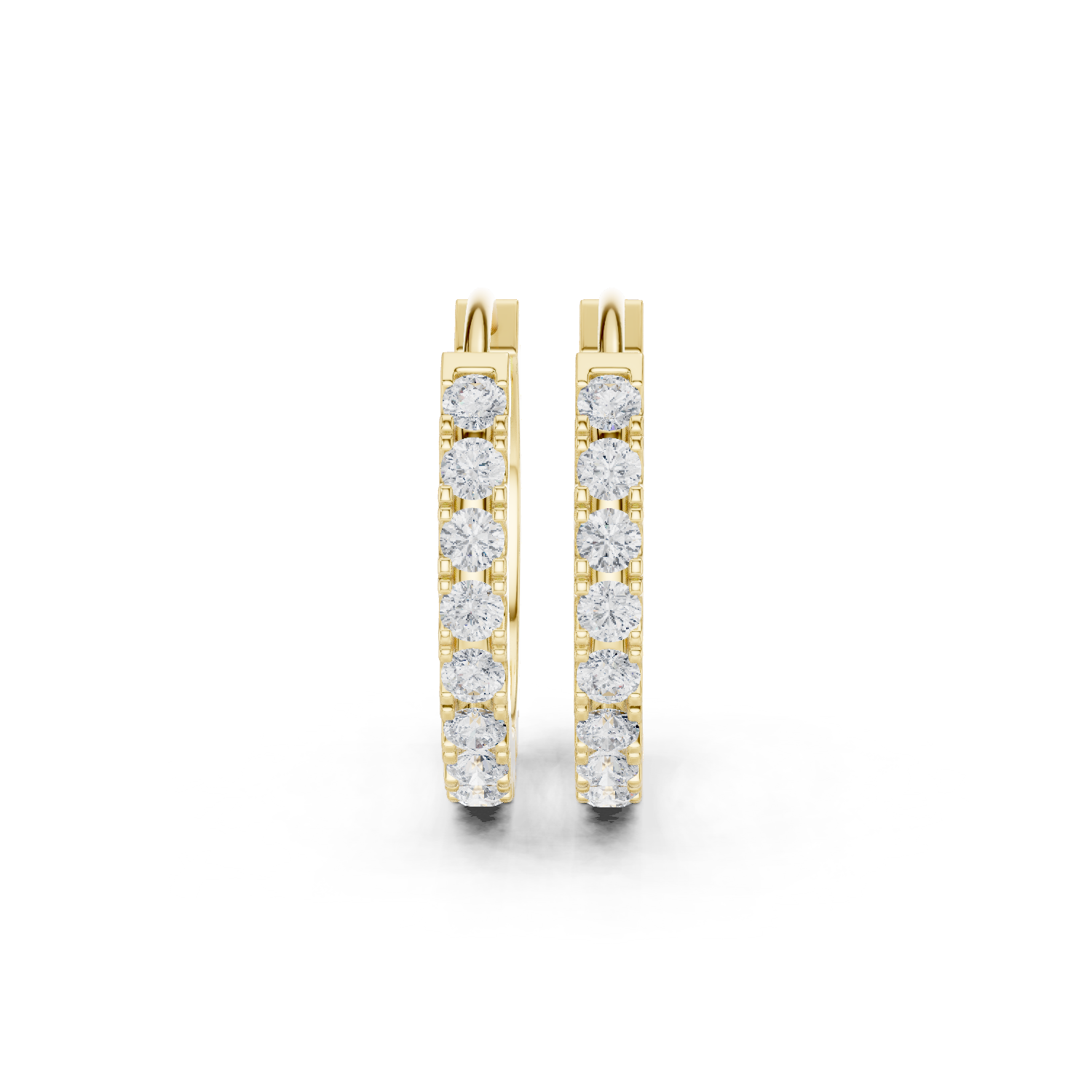 Gold Eternity Pave Round Lab Grown Diamond Nyrix Earring