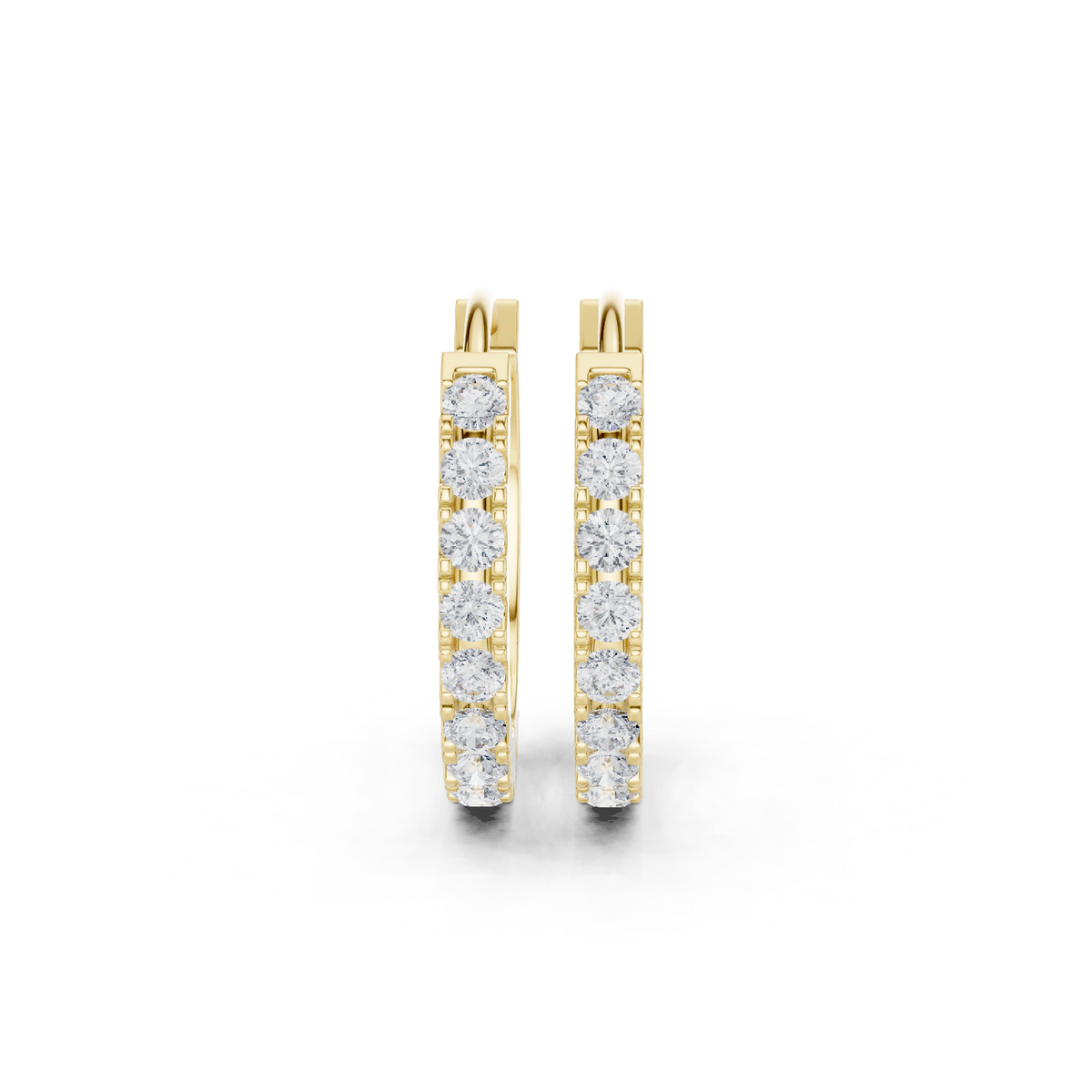 Gold Eternity Pave Round Lab Grown Diamond Nyrix Earring