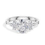 Oval Marquise Cluster Lab Grown Diamond Elyra Engagement Ring