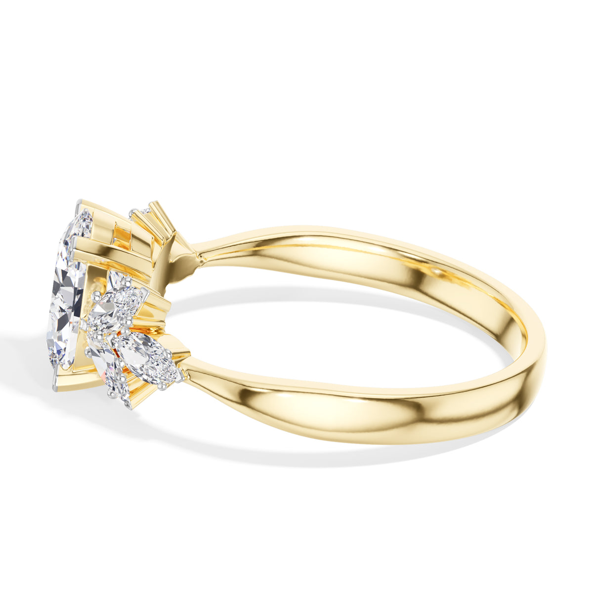 Oval Marquise Cluster Lab Grown Diamond Elyra Engagement Ring