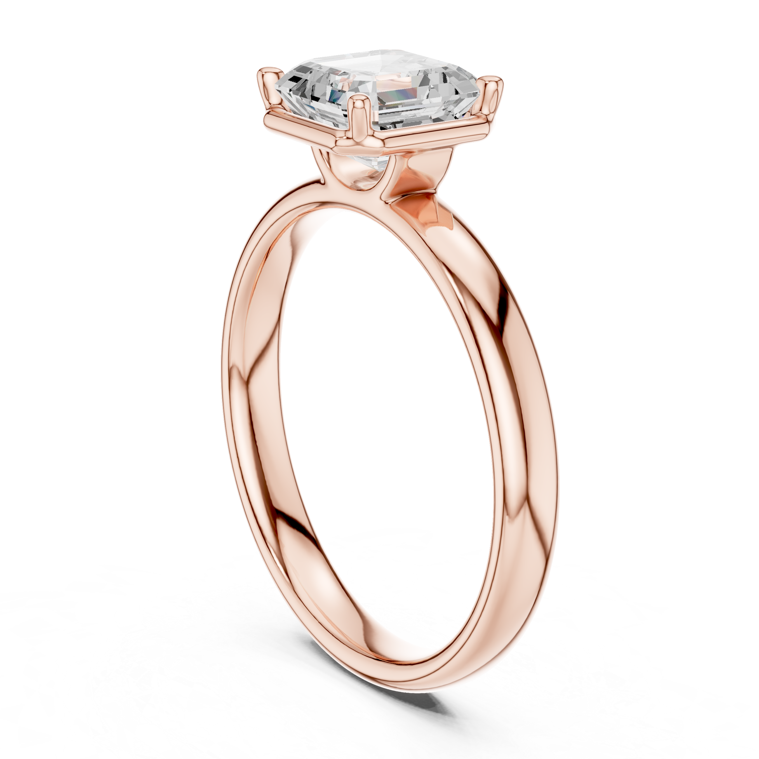 Gold 1 50Ct Solitaire Classic Asscher Lab Grown Diamond Xelra Ring