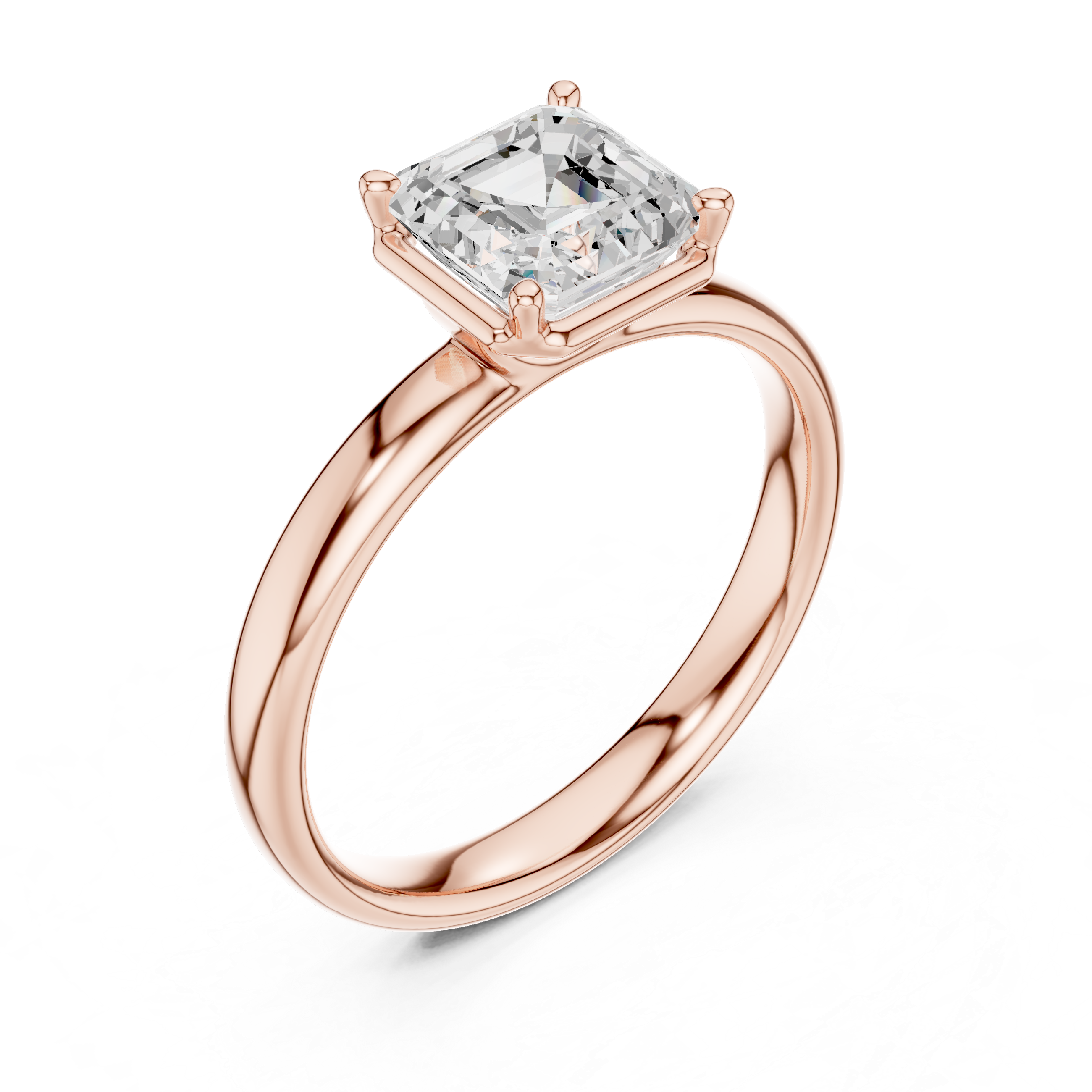 Gold 1 50Ct Solitaire Classic Asscher Lab Grown Diamond Xelra Ring