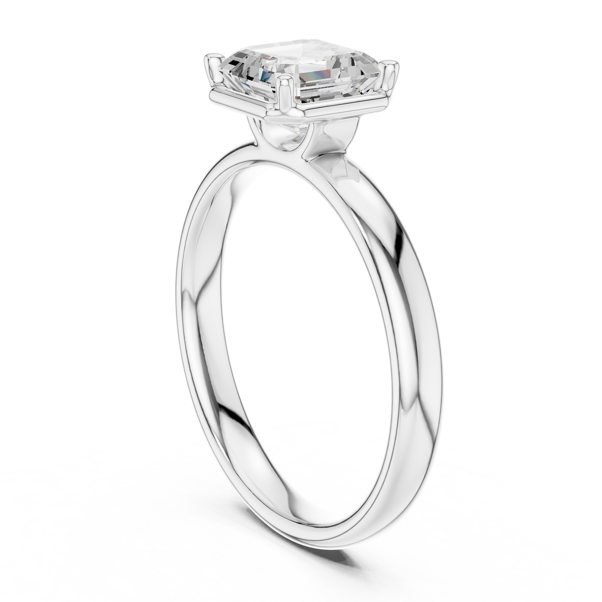 Gold 1 50Ct Solitaire Classic Asscher Lab Grown Diamond Xelra Ring