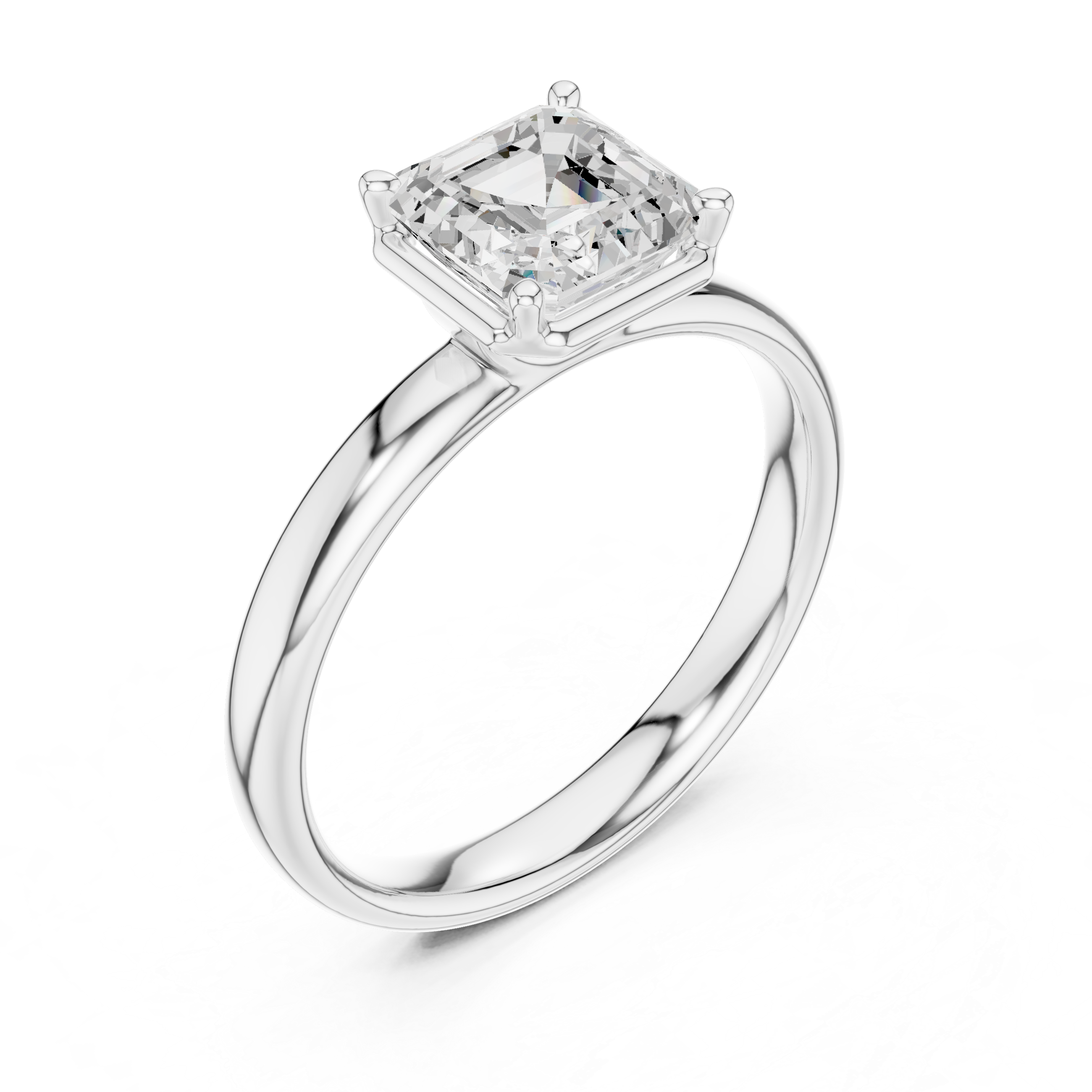 Gold 1 50Ct Solitaire Classic Asscher Lab Grown Diamond Xelra Ring