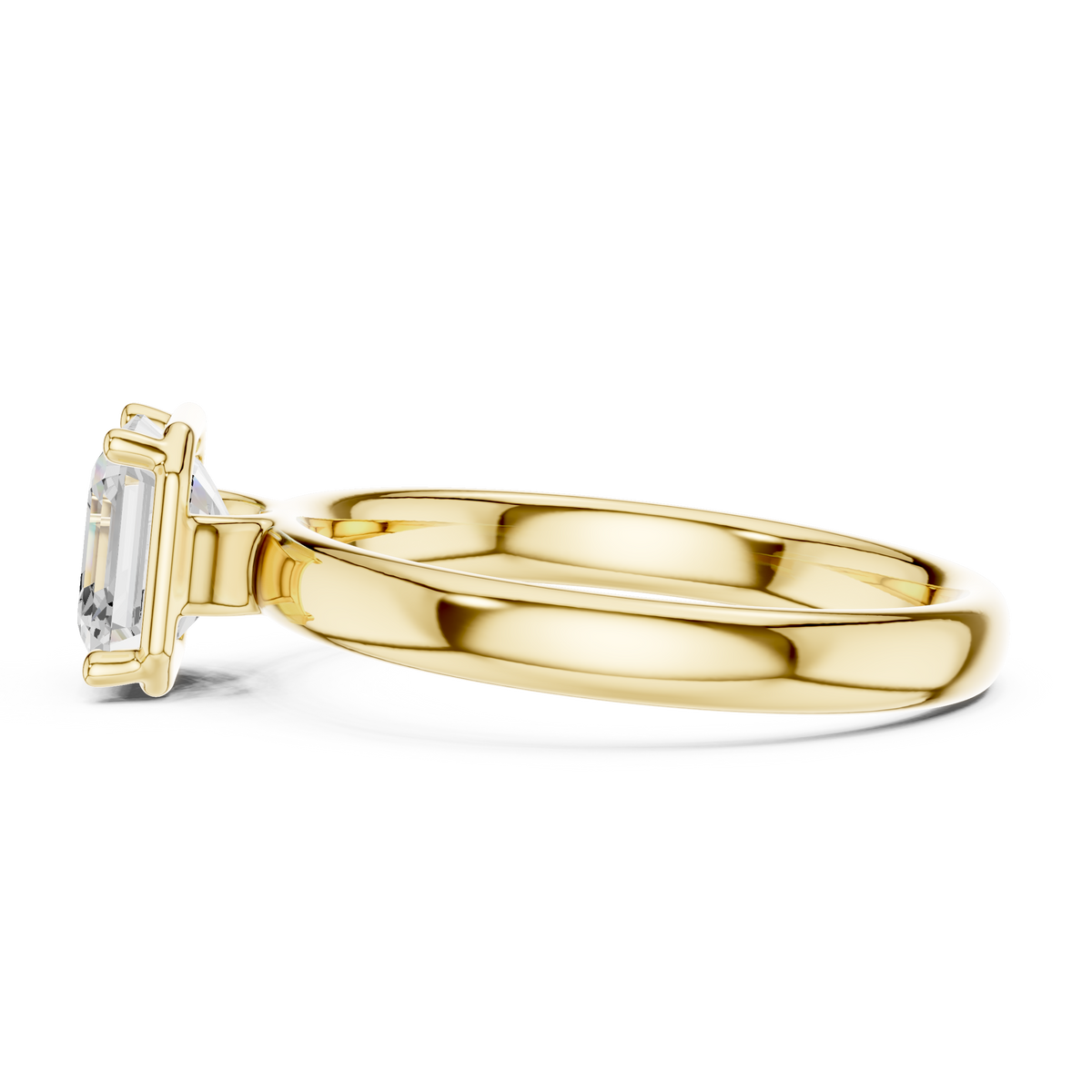 Gold 1 50Ct Solitaire Classic Asscher Lab Grown Diamond Xelra Ring