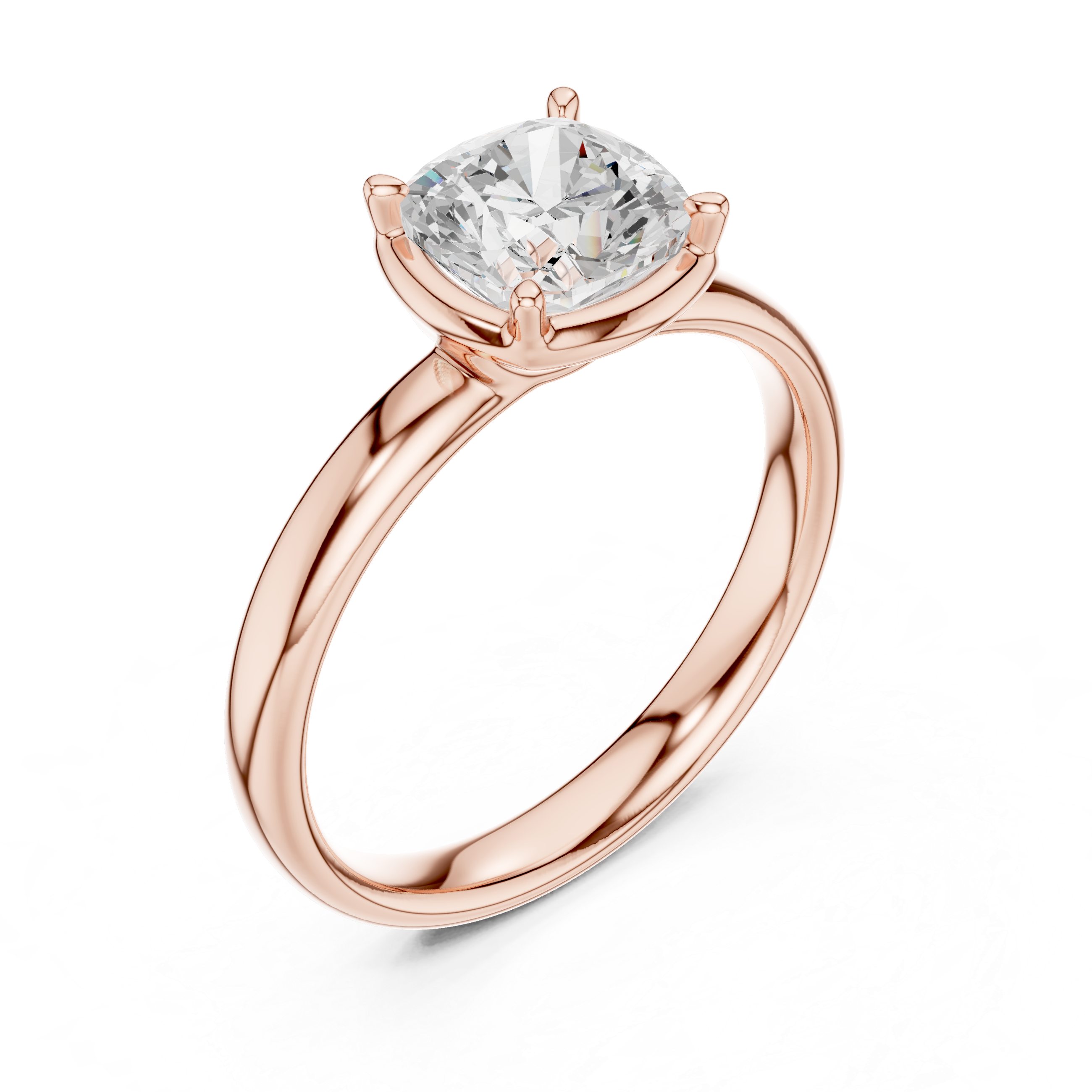 Gold 1 50Ct Solitaire Classic Cushion Lab Grown Diamond Ravix Ring
